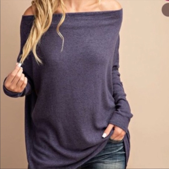 Private Label Tops - 💃🏻Marled Knit off Shoulder Top